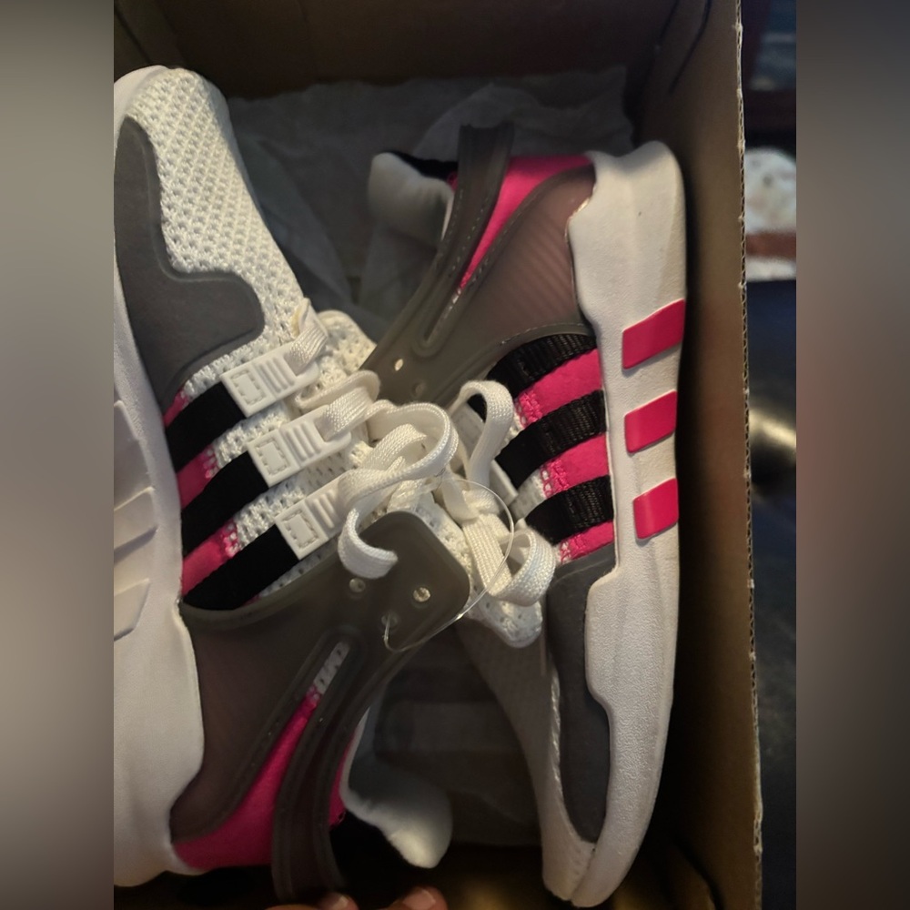 Adidas Pink and White Sneakers with Retro Design/ kids toddler